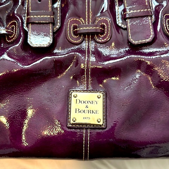 Dooney & Burke Plum Chiara Leather Patent Medium Handbag - Picture 4 of 11